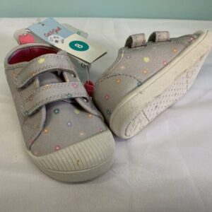 Shoes - Size 08 Toddler, Grey Flower (New)