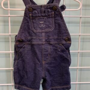 Size 12 Month - Blue Jean Bear Bib Overall