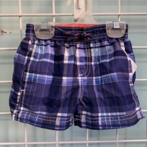 Size 12 Month - Blue Plaid Swim Trunk