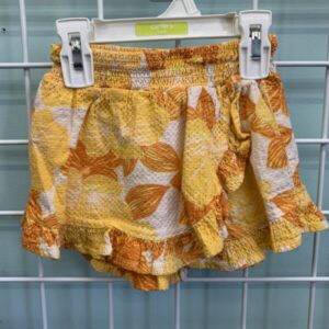 Size 2T - Orange/Yellow Floral Skirt Short