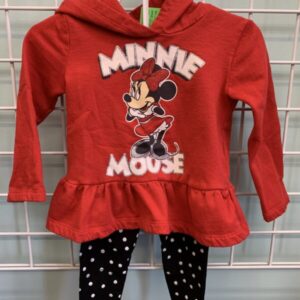 Size 3T - Red/Black Minnie Mouse Set