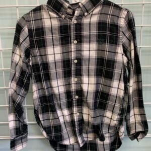 Size 10/12 - Black/White Plaid Wisconsin Shirt