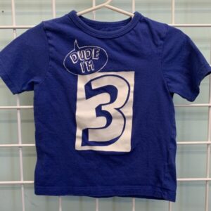 Size 2T - Blue Dude I'm 3 Shirt