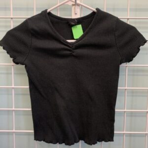 Size 7/8 - Black Ribbed Shirt