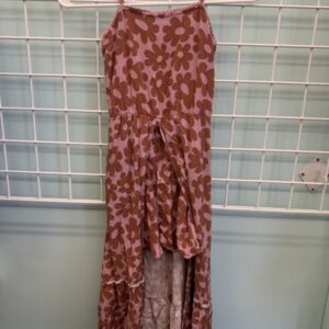 Size 7/8 - Brown/Pink Floral Romper