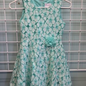 Size 8 - Green/White Lace Floral Dress