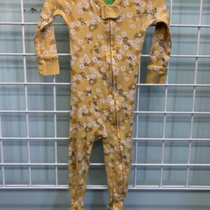 Size 12 Month - Yellow Floral Organic Sleeper