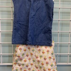 Size 18 Month - Blue/Cream Jean & Ice Cream Short Set