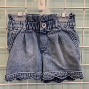 Size 3T - Blue Scallop Edge Jean Gap Short