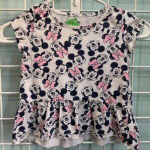 Size 5T - White/Pink Minnie & Mickey Shirt