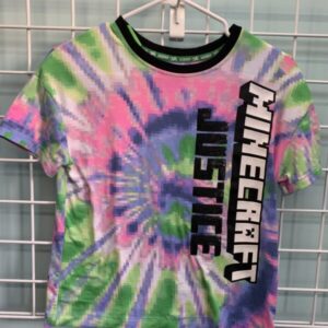Size 7/8 - Pink/Green Minecraft Justice Shirt