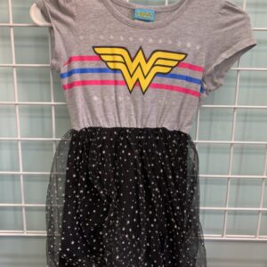 Size 10/12 - Grey/Black Wonder Woman Dress