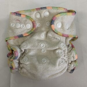 Cloth Diaper:  Diaper - Cream/Rainbow (No Cover)