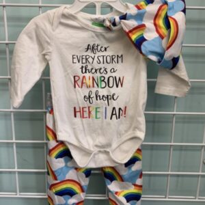 Size 00/03 Month - White/Rainbow Set