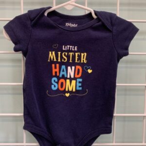 Size 03/06 Month - Blue Little Mister Handsome Onesie