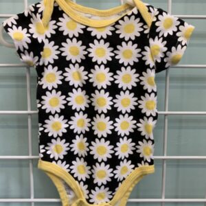 Size 03/06 Month - Black/Yellow Daisy Onesie