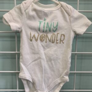 Size 03/06 Month - White Tiny Wonder Onesie