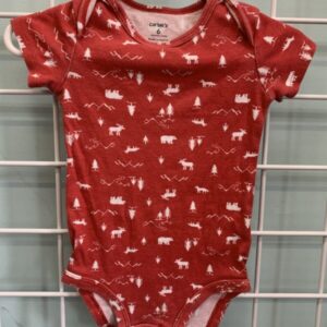 Size 06 Month - Red/White Outdoor Onesie