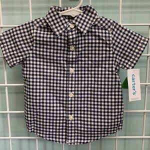 Size 06 Month - Blue/White Checked Shirt (New)