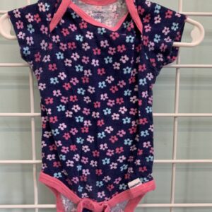 Size 06/09 Month - Blue/Pink Floral Onesie