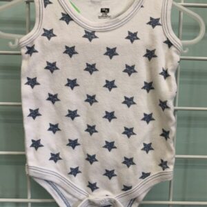 Size 06/09 Month - White/Blue Star Onesie