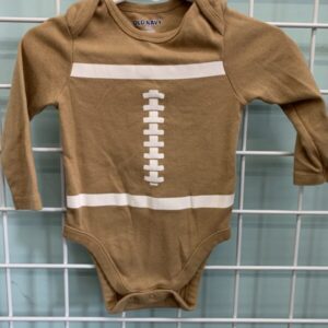 Size 06/09 Month - Brown Football Onesie