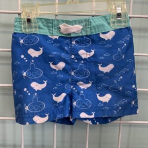 Size 06/09 Month - Blue/Green Whale Swim Trunk