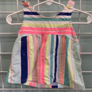 Size 09 Month - White Stripe Dress