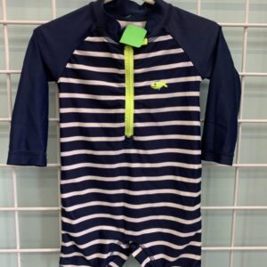 Size 09 Month - Blue/White Stripe Swimsuit