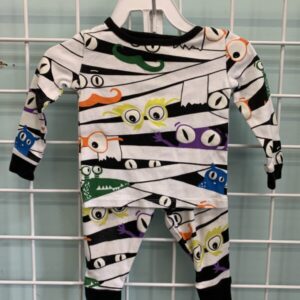 Size 12 Month - White/Black Mummy PJ Set