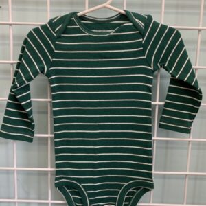 Size 12 Month - Green Stripe Onesie