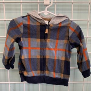 Size 12 Month - Blue Plaid Fleece Sweatshirt