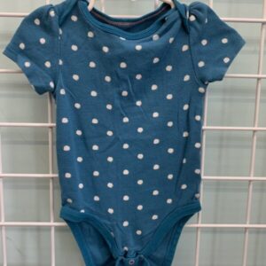 Size 12 Month - Blue Polka Dot Onesie