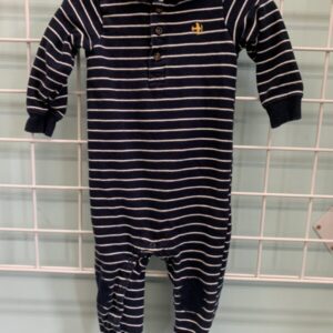 Size 18 Month - Blue/White Stripe Airplane Romper