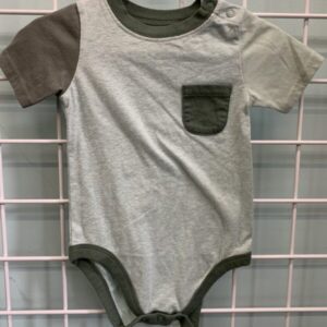 Size 18 Month - Green/Grey Pocket Onesie