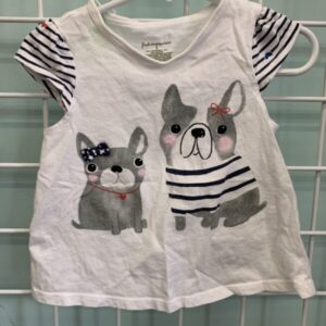 Size 2T - White Puppy Dog Shirt