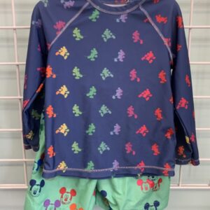 Size 3T - Blue/Green Mickey Mouse Swimsuit