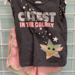 Size 4T - Grey/Pink Cutest in the Galaxy Star Wars Set