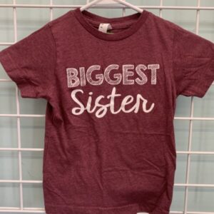 Size 4 - Maroon Biggest Sister Shirt