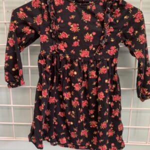 Size 5T - Black/Pink Floral Dress
