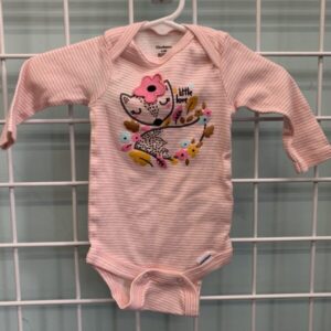 Size 00/03 Month - Pink/White Little Love Fox Onesie