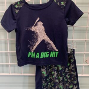 Size 2T - Blue I'm A Big Hit Short Set