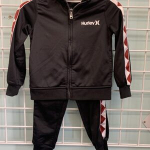 Size 3T - Black/Maroon Hurley Jog Set
