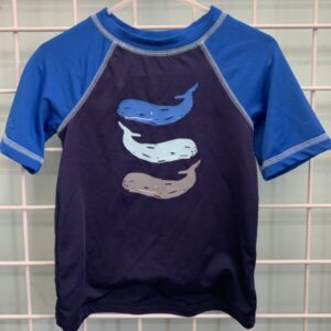 Size 3T - Blue Whale Rash Guard Shirt