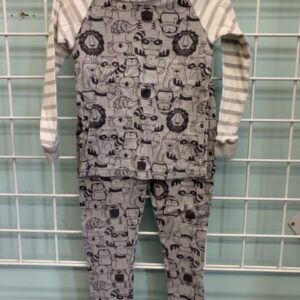 Size 4T - Grey/White Animals PJ Set