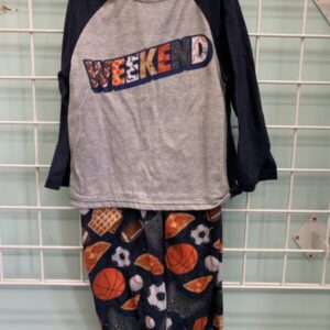 Size 4T - Grey/Blue Weekend PJ Set