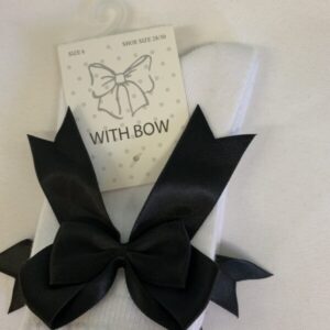Gear: Youth 6 - White with Black Bow Sock (New)