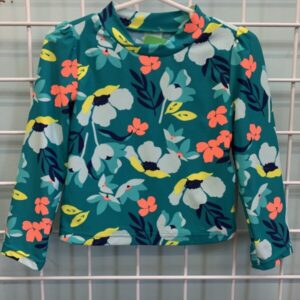 Size 3T - Blue Floral Rash Guard