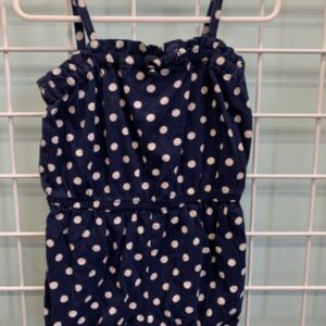 Size 3T - Blue/White Polka Dot Romper