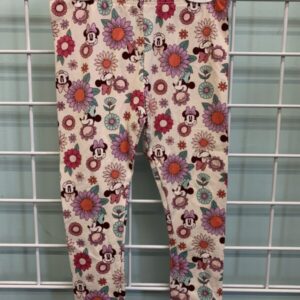 Size 4T - Cream Floral Minnie Mouse Legging
